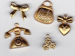 Girl Talk Brass Charms Set