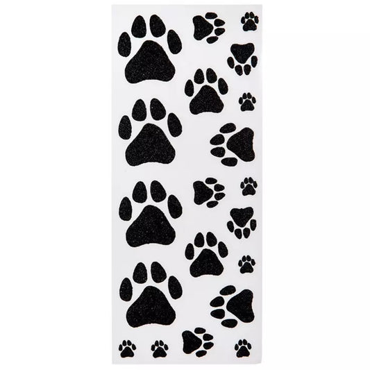 Glitter Dog Paw Print Stickers