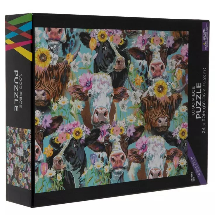 Floral Cows Jigsaw Puzzle