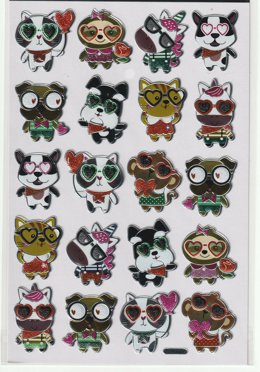 Valentine Animal Stickers