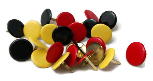 Magical Jumbo Round Brads Red Black Yellow