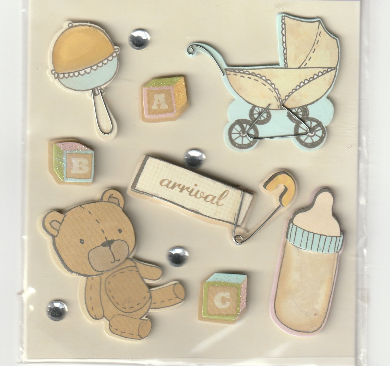 Classic Baby 3D Stickers Set with Rhinestones