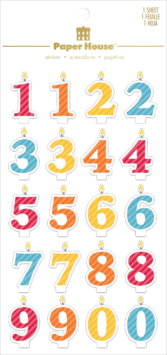 Puffy Number Candle Stickers