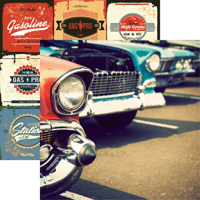 Reminisce Classic Cars Car Show Scrapbook paper