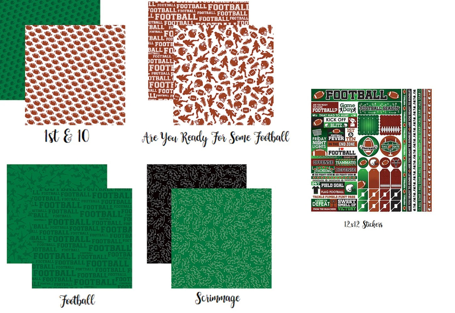 Football Scrapbook Papers and Stickers Set by Reminisce