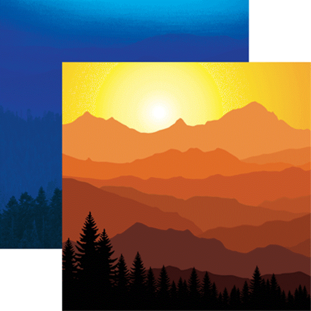Reminisce Scenic View Day or Night Scrapbook Paper