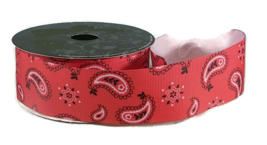 Red Bandana Ribbon 1.5 Inch Wide Grosgrain