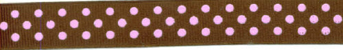 Chocolate and Pink Polka Dot Ribbon