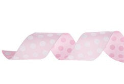 Pink White Polka Dot Ribbon 2.5 Inch