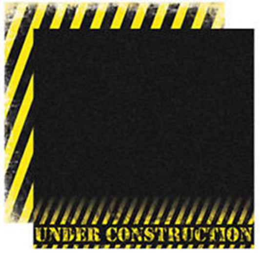 Under construction - road Signs Scrapbook Paper by Reminisce