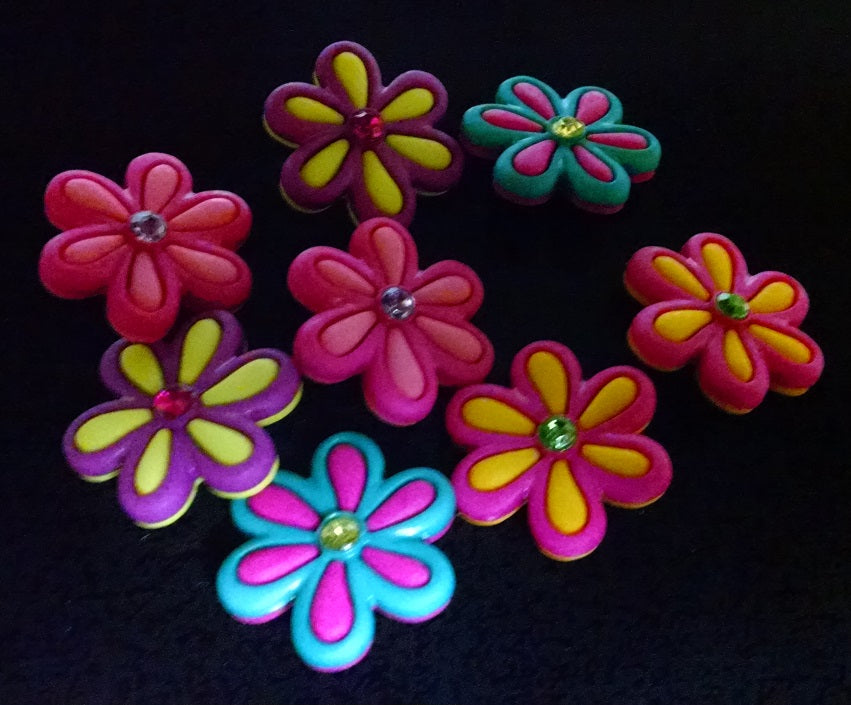 Bright Colored Flower Buttons