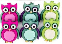 Colorful owl Buttons