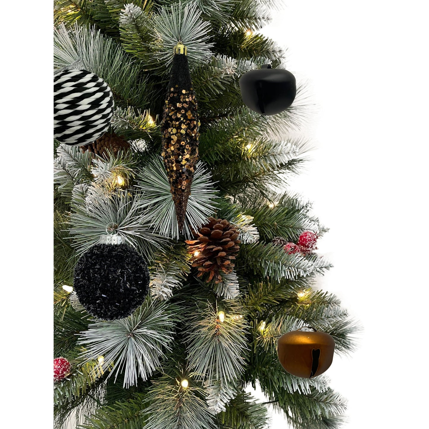 Black and Brown Bell Christmas Ornaments, 18 Count