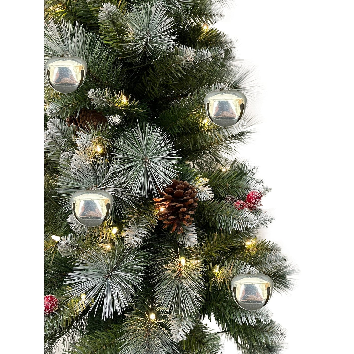 Silver Jingle Bell Christmas Ornaments, 18 Count