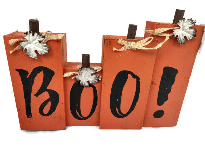 Boo Orange Halloween Wood Sign – Country Croppers