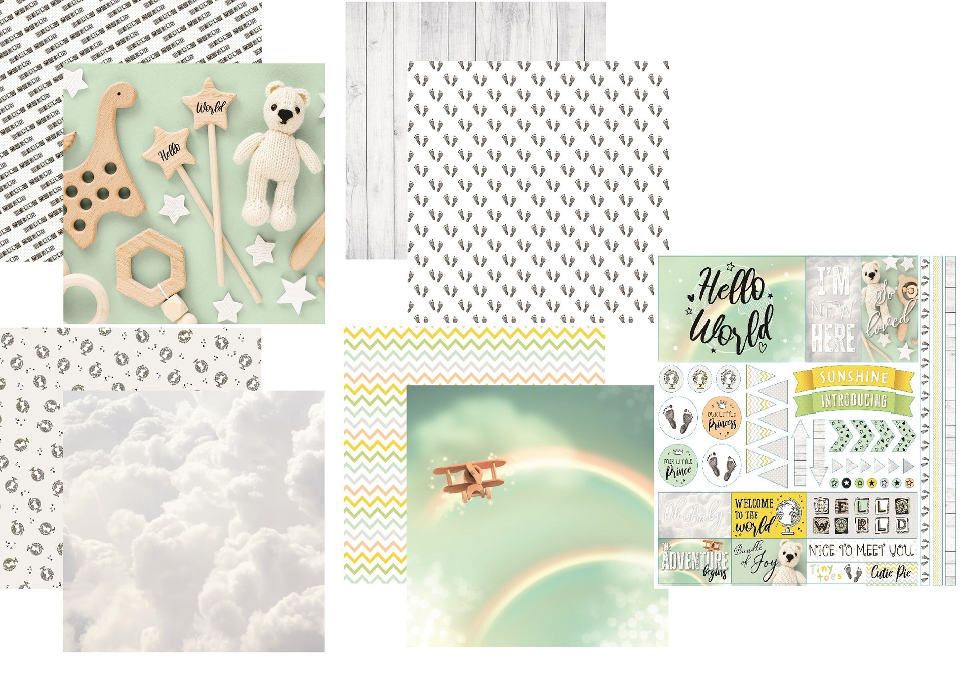 Hello World Baby Scrapbook Set by Reminisce