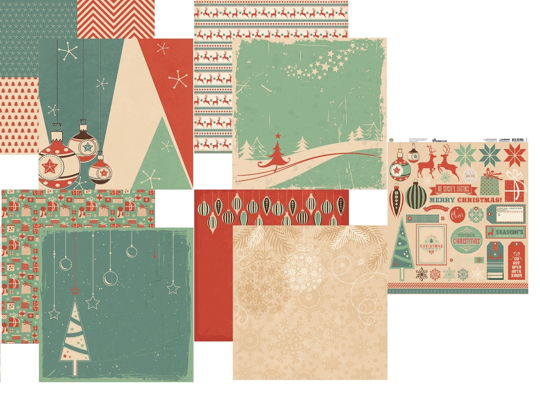 Vintage Wrapping Paper Christmas, Christmas Scrapbook Vintage