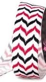 Hot Pink and Black Chevron Ribbon