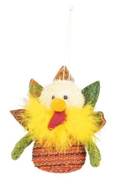 Fall Flannel turkey Plush Ornament