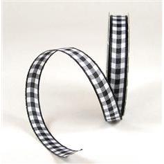 Black and White Plaid gingham Ribbon